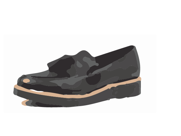 Women's black classic work shoe.